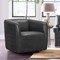 Armen Living Melanie Swivel Pewter Genuine Leather Barrel Chair LCMECHPW - alternate 2